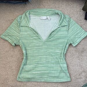 Green Collared Top